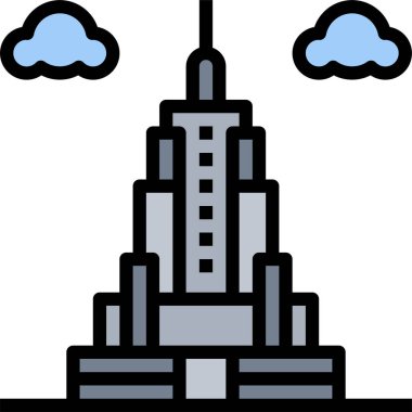 Empire State bina simgesi, vektör illüstrasyonu