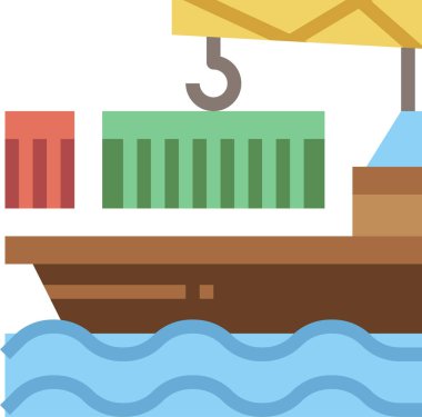 Kargo botu simgesi, vektör illüstrasyonu