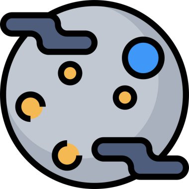 Uzak gezegen simgesi, vektör illüstrasyonu