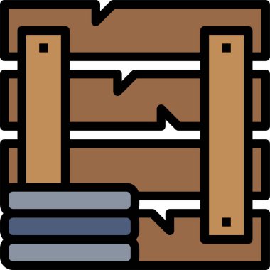 Çit Bahçesi Simgesi Logo Çizim Vektörü izole edildi. Bahar ve Simge Seti. Web Tasarımı, Logo, Uygulama ve UI için Uygun.