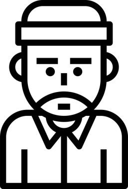 Genç adam avatar karakteri, vektör çizimi