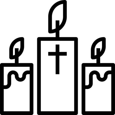 Uygulamalar ve web siteleri için tutucu düz vektör simgesi üzerinde eski moda mumlar, şamdanlar