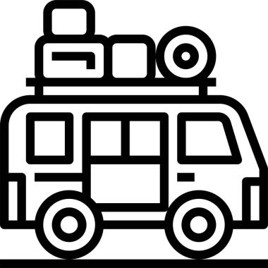 Beyaz arka plan üzerinde izole van simgesi