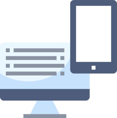 Cep telefonu ve bilgisayar simgesi ile uyumlu akıllı telefon arayüzü, vektör illüstrasyonu