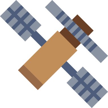 Düz uydu, yayın, radar, alıcı, simge, illüstrasyon sembolü işareti, logo şablonu, vektör, 10 birim