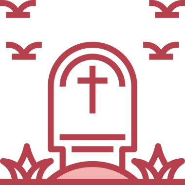 Mezar taşı ikonu. Ölü cadılar bayramı anıtı.