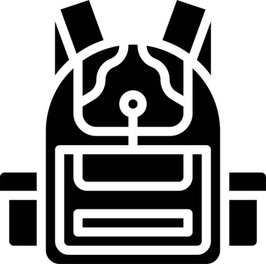 sırt çantası simgesi, vektör illüstrasyonu