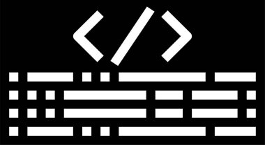 Kodlama simgesi, vektör illüstrasyonu