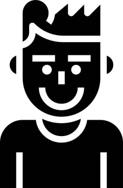 Erkek avatar simgesi, vektör illüstrasyonu