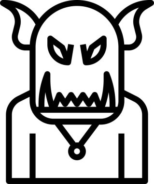 Beyaz arkaplanda vektör şeytan simgesi 