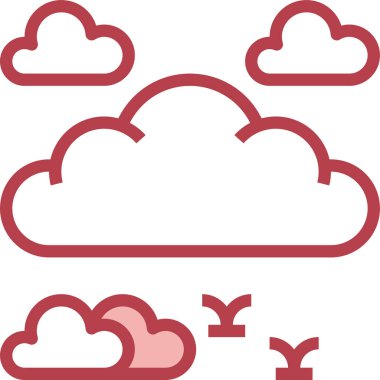 Bulutlu simge, vektör illüstrasyonu