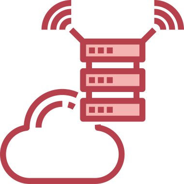 Bulut veritabanı simgesi, vektör illüstrasyonu