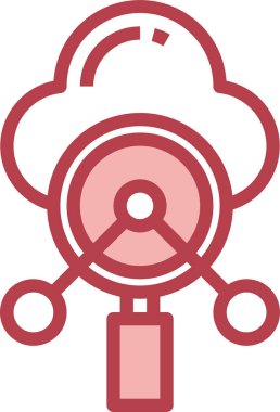 Bulut arama simgesi, vektör çizim