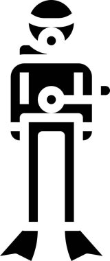 Dalgıç simgesi, vektör illüstrasyonu