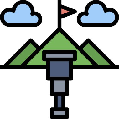Gelecekteki simgeye, vektör illüstrasyonuna odaklan