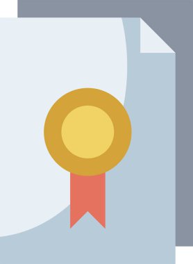 Sertifika simgesi, vektör illüstrasyonu