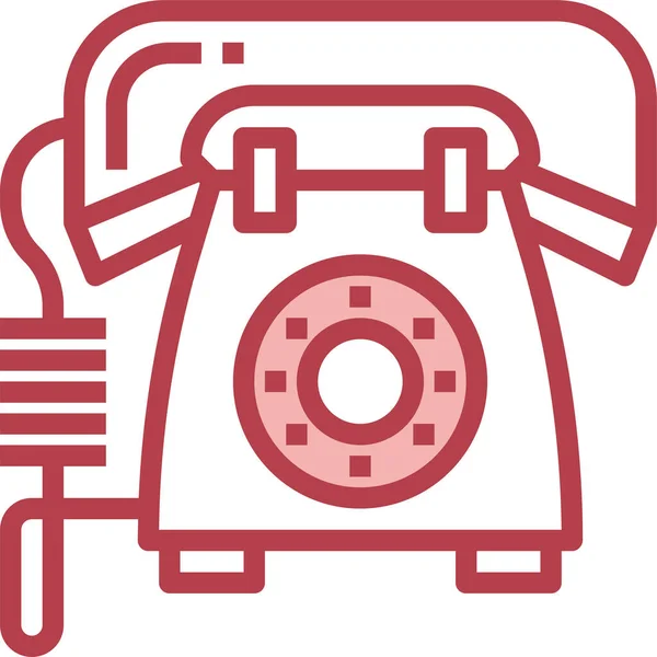 Platte Web Internet Pictogram Oude Vintage Retro Telefoon — Stockvector