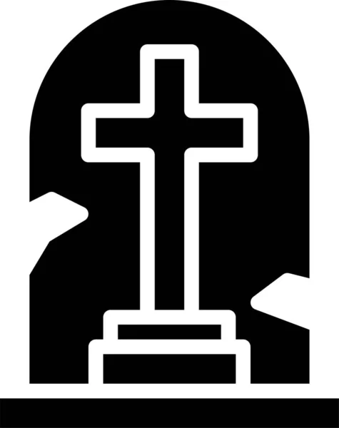 Значок Гробницы Памятник Мертвому Хэллоуину — стоковый вектор