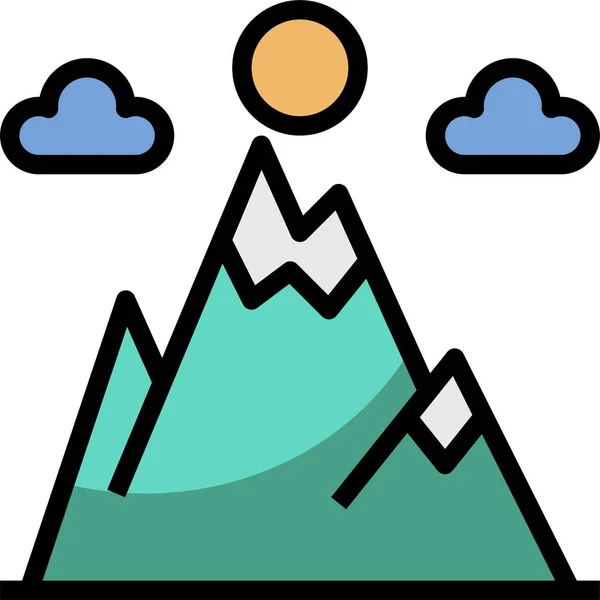 Icono Paisaje Montaña Ilustración Vectorial — Vector de stock