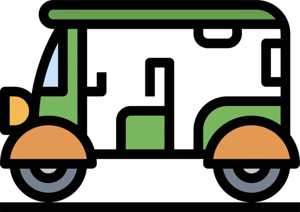 Auto Icono Rickshaw Ilustración Vectorial — Archivo Imágenes Vectoriales