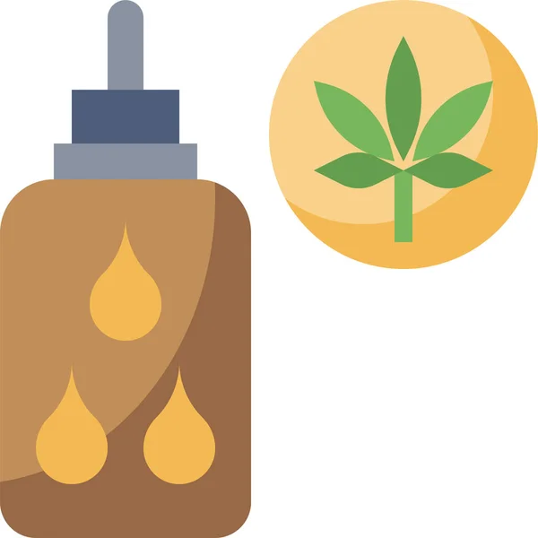 Cbd Cannabis Flasche Symbol Auf Weißem Hintergrund Vektor Illustration — Stockvektor