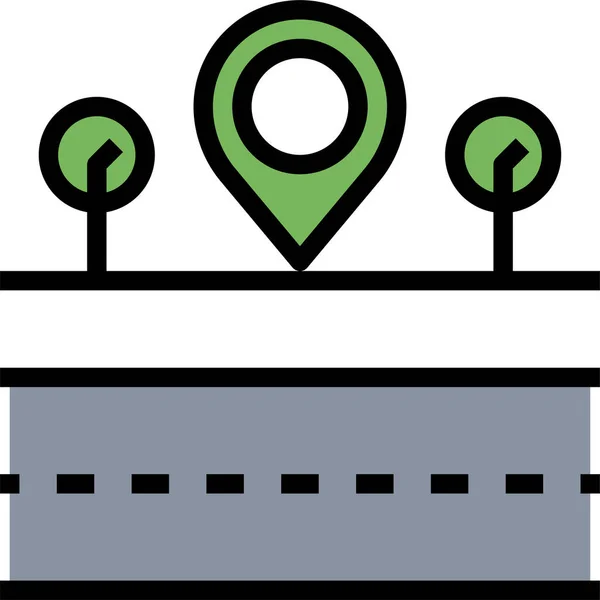 Route Chemin Emplacement Destination Concept Vectoriel Illustration Icône — Image vectorielle
