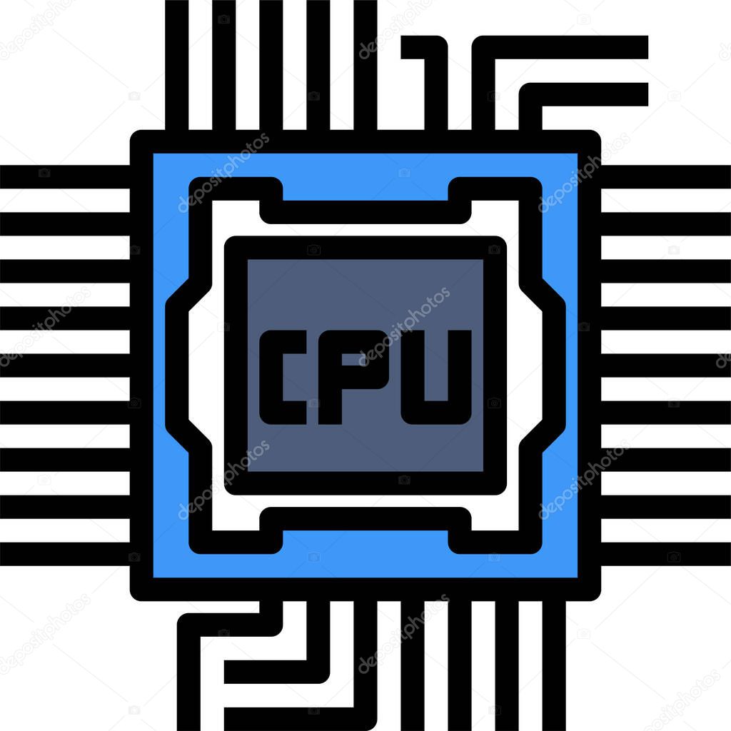 Processor icon, design inspiration vector template for interface and any purpose