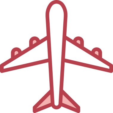 Düzlem simgesi vektörü, katı illüstrasyon, beyaz üzerine izole edilmiş resim