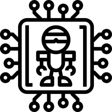 Yapay Zeka simgesi, vektör illüstrasyonu