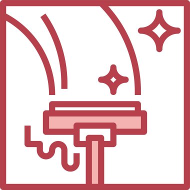 Cam temizleme simgesi, vektör illüstrasyonu