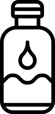 Beyaz arkaplan vektörü illüstrasyonunda Cbd kenevir yağı yağ şişesi simgesi