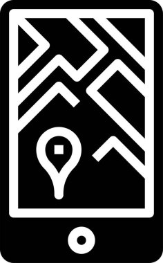 Akıllı telefon simgesi, vektör illüstrasyonunda uygulama mesafesi