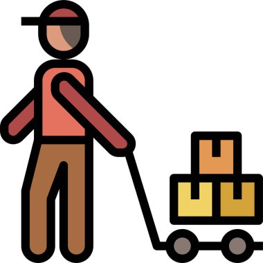 Kurye simgesi, vektör illüstrasyonu