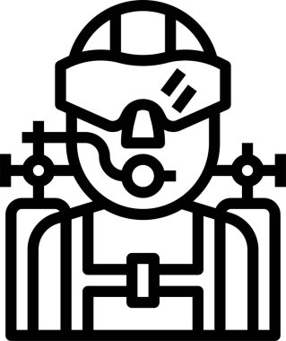 Dalgıç simgesi, vektör illüstrasyonu