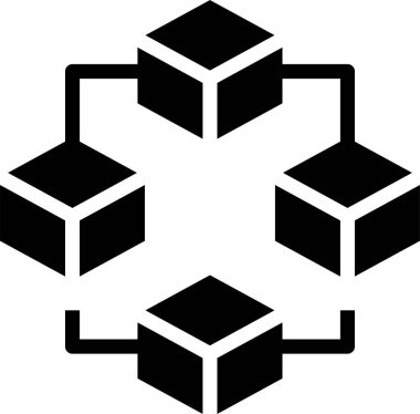 blockchain simgesi, vektör illüstrasyonu