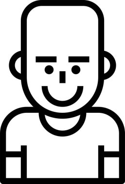 Genç adam avatar karakteri, vektör çizimi