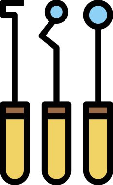 Diş hekimi ekipmanı simgesi, vektör illüstrasyonu