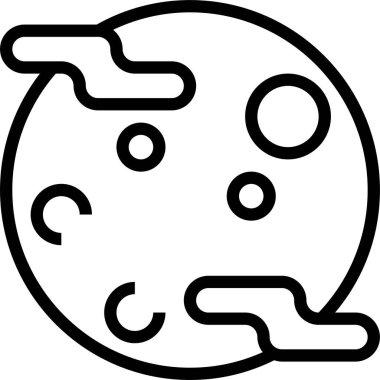 Uzak gezegen simgesi, vektör illüstrasyonu