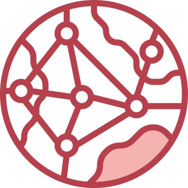 Küreselleşme simgesi, vektör illüstrasyonu