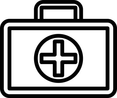 İlk Yardım Kutusu simgesi, vektör illüstrasyonu