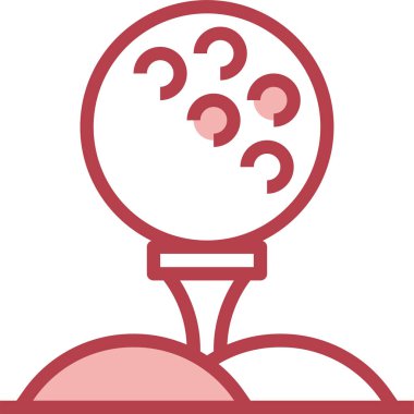 Golf topu simgesi, vektör illüstrasyonu