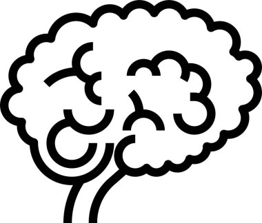 Beyin simgesi, vektör illüstrasyonu