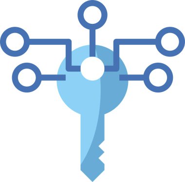 Dijital anahtar simgesi, vektör illüstrasyonu