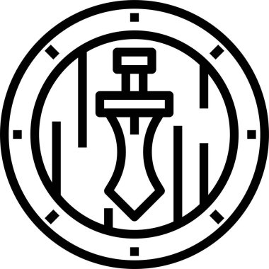 MMORPG oyun konsepti kalkanı ve kılıç vektör illüstrasyonu 