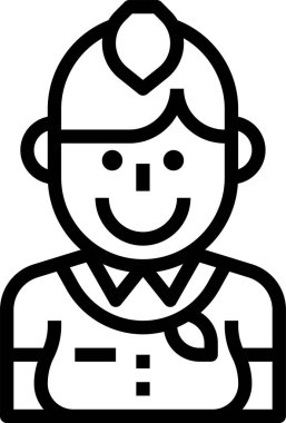 F\ light attendant simgesi, vektör illüstrasyonu