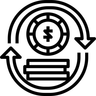 Para iade simgesi, vektör illüstrasyonu