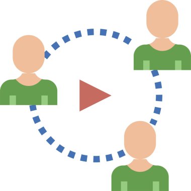 Takım çalışması ikonu. Basit bir tasarım. Çizgi vektörü. Beyaz arkaplanda izole et.