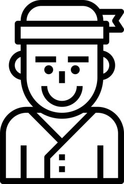 Şef simgesi, vektör illüstrasyonu