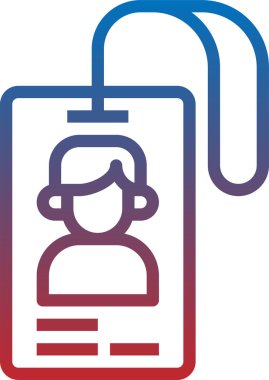 kimlik kartı simgesi, vektör illüstrasyonu