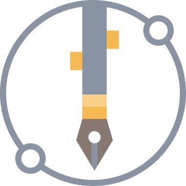 3d kalem simgesi, vektör illüstrasyonu 